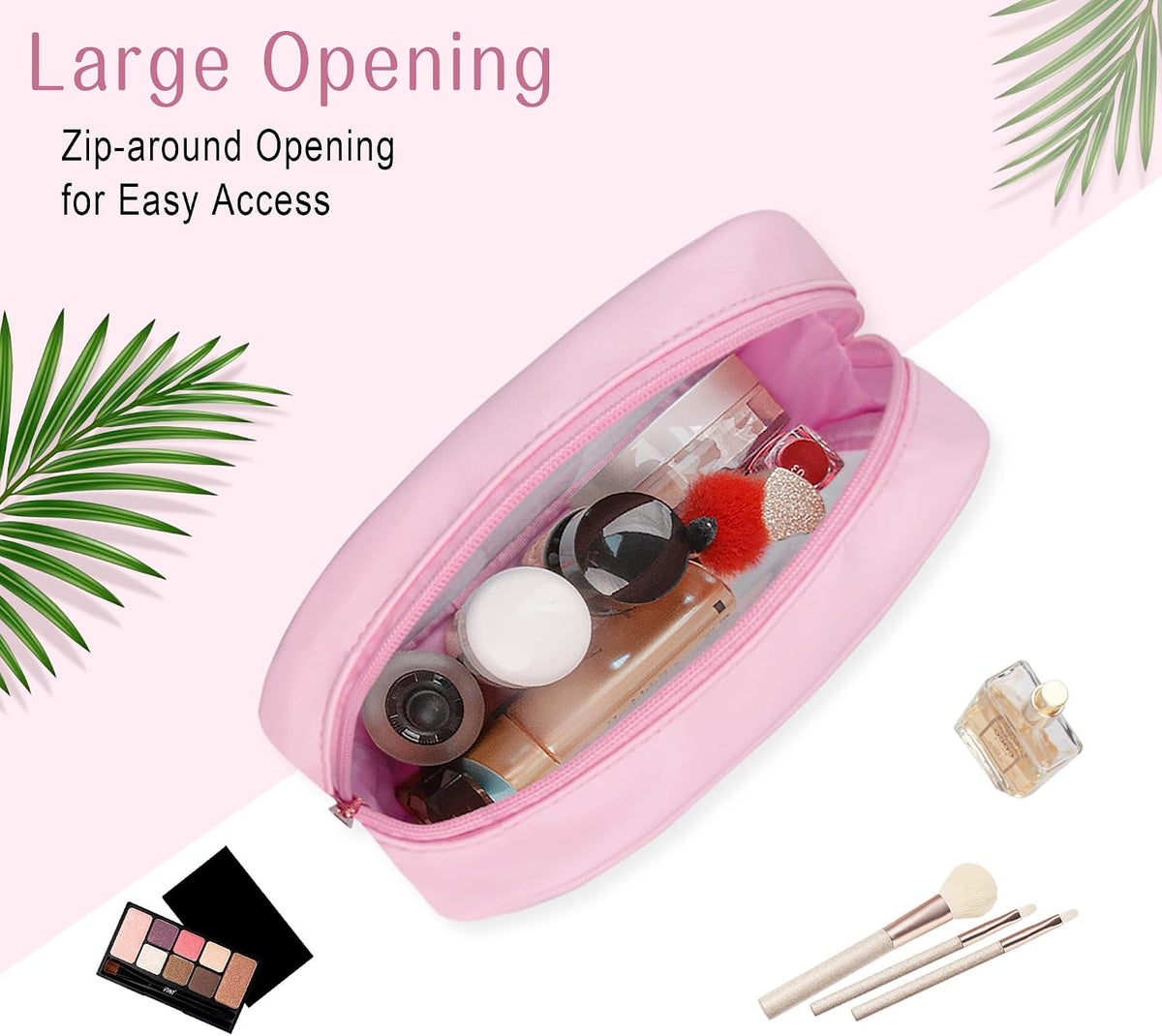 TSA Toiletry Bag Clear Makeup Bag Travel Essentials Cosmetic Bag for Men and Women Green 2Pcs