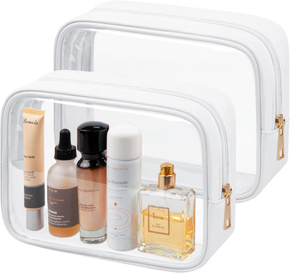 TSA Toiletry Bag Clear Makeup Bag Travel Essentials Cosmetic Bag for Men and Women Green 2Pcs