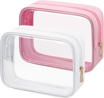 TSA Toiletry Bag Clear Makeup Bag Travel Essentials Cosmetic Bag for Men and Women Green 2Pcs