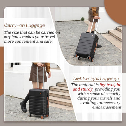 Hulsin 20 Inch Hardside Carry on Luggage with Spinner Wheels and TSA Lock | Small Hard Shell Lightweight Carry-on Suitcase with 22x14x9 Airline Approved for Air Travel, Weekend Trips or Business