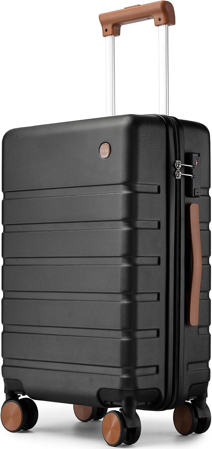 Hulsin 20 Inch Hardside Carry on Luggage with Spinner Wheels and TSA Lock | Small Hard Shell Lightweight Carry-on Suitcase with 22x14x9 Airline Approved for Air Travel, Weekend Trips or Business