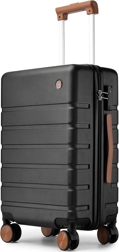 Hulsin 20 Inch Hardside Carry on Luggage with Spinner Wheels and TSA Lock | Small Hard Shell Lightweight Carry-on Suitcase with 22x14x9 Airline Approved for Air Travel, Weekend Trips or Business