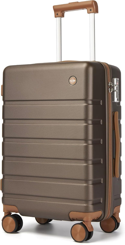 Hulsin 20 Inch Hardside Carry on Luggage with Spinner Wheels and TSA Lock | Small Hard Shell Lightweight Carry-on Suitcase with 22x14x9 Airline Approved for Air Travel, Weekend Trips or Business