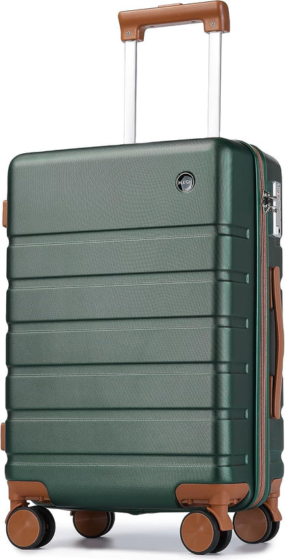 Hulsin 20 Inch Hardside Carry on Luggage with Spinner Wheels and TSA Lock | Small Hard Shell Lightweight Carry-on Suitcase with 22x14x9 Airline Approved for Air Travel, Weekend Trips or Business