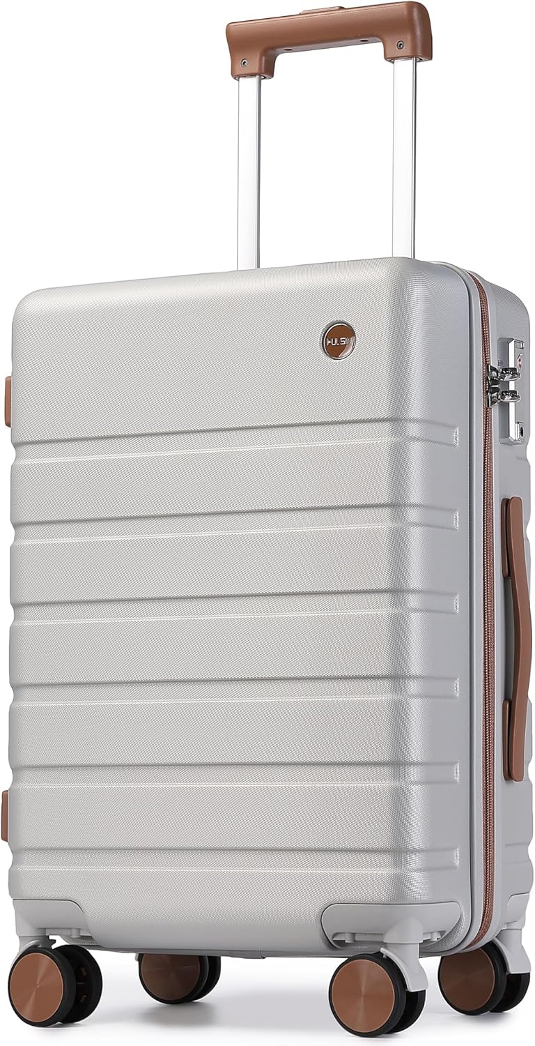 Hulsin 20 Inch Hardside Carry on Luggage with Spinner Wheels and TSA Lock | Small Hard Shell Lightweight Carry-on Suitcase with 22x14x9 Airline Approved for Air Travel, Weekend Trips or Business