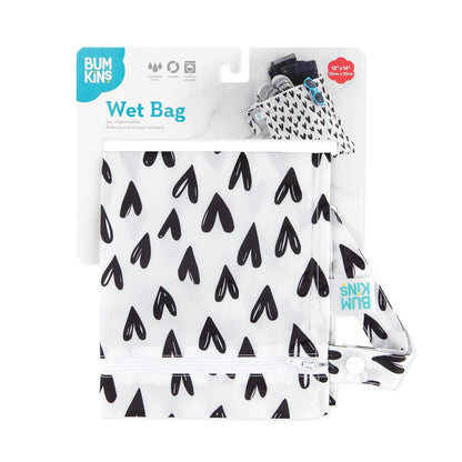 Waterproof Wet Bag for Baby, Travel, Swim Suit, Cloth Diapers, Pump Parts, Pool, Beach, Gym Clothes, Toiletry, Hook to Stroller, Daycare, Zip Reusable Wetdry Pack, 2-pk Palm Trees, Beige Check - Colors B