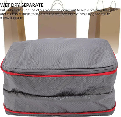 Compression Storage Bag Compressible Clothes Luggage Packing Cube for Vacation 9L (Grey)