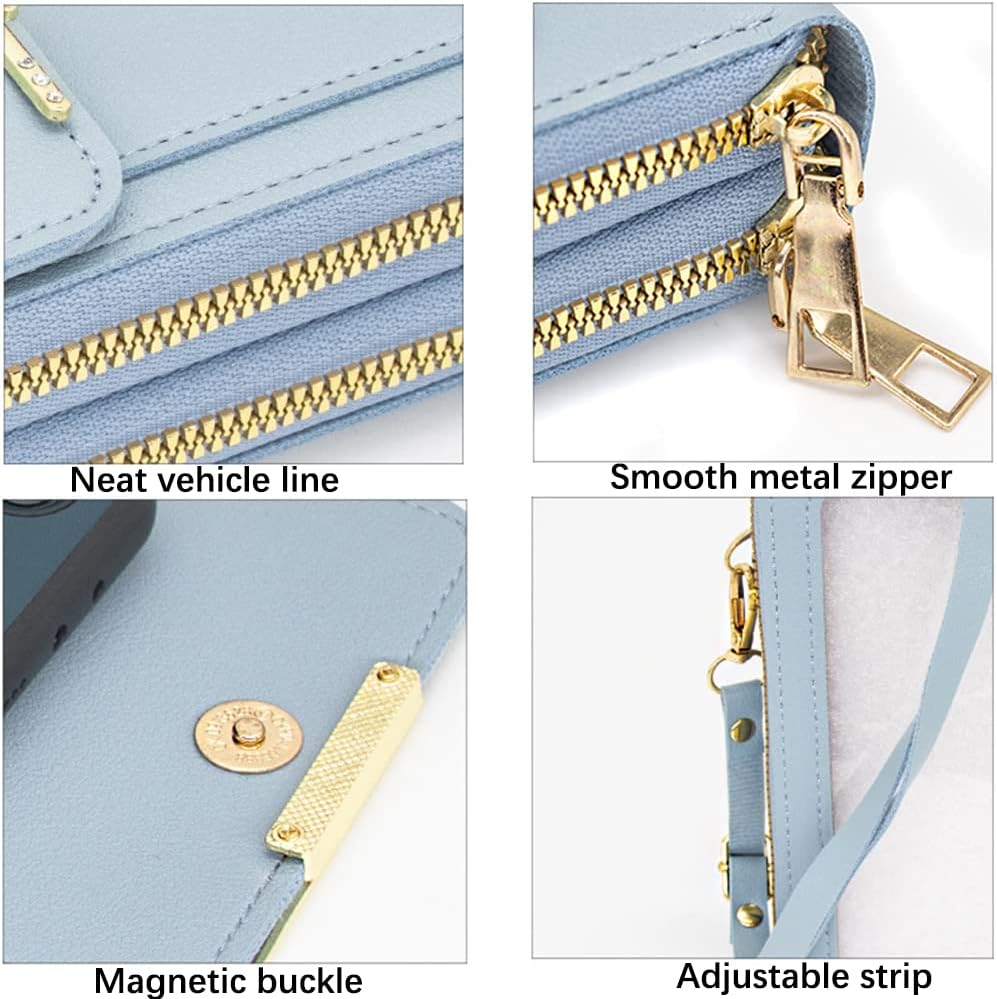Anti-Theft Leather Bag,Small Crossbody Cell Phone Purse Wallet for Women,RFID Block Phone Purse Crossbody with Shoulder Strap