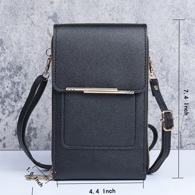 Anti-Theft Leather Bag,Small Crossbody Cell Phone Purse Wallet for Women,RFID Block Phone Purse Crossbody with Shoulder Strap