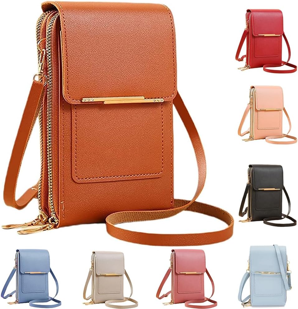 Anti-Theft Leather Bag,Small Crossbody Cell Phone Purse Wallet for Women,RFID Block Phone Purse Crossbody with Shoulder Strap