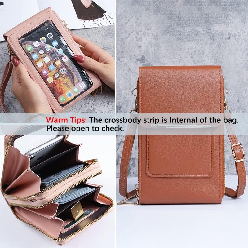 Anti-Theft Leather Bag,Small Crossbody Cell Phone Purse Wallet for Women,RFID Block Phone Purse Crossbody with Shoulder Strap