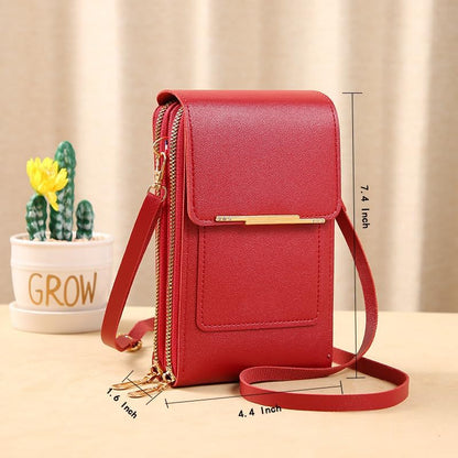 Anti-Theft Leather Bag,Small Crossbody Cell Phone Purse Wallet for Women,RFID Block Phone Purse Crossbody with Shoulder Strap