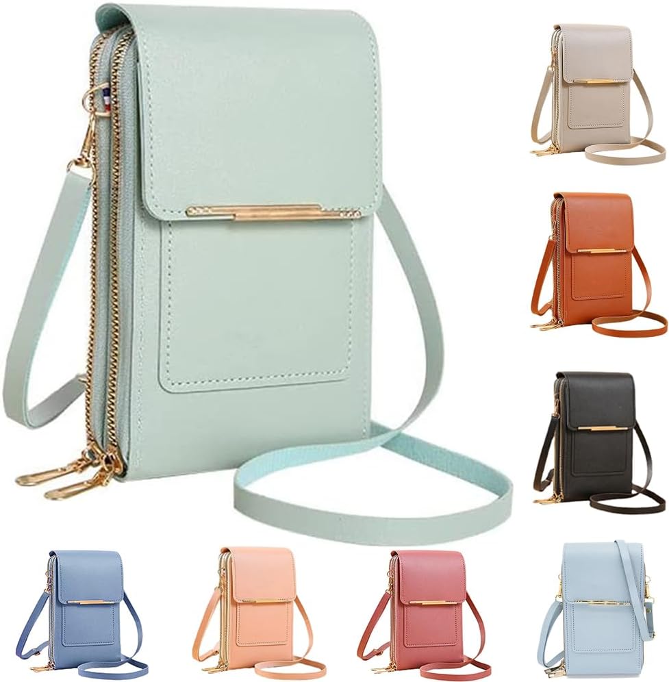 Anti-Theft Leather Bag,Small Crossbody Cell Phone Purse Wallet for Women,RFID Block Phone Purse Crossbody with Shoulder Strap