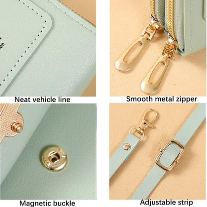 Anti-Theft Leather Bag,Small Crossbody Cell Phone Purse Wallet for Women,RFID Block Phone Purse Crossbody with Shoulder Strap