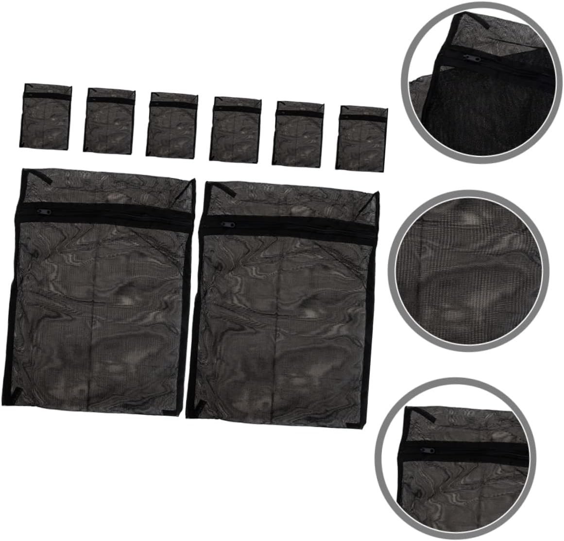 Mesh Laundry Bags 8-Pack with Zipper for Delicates Washing and Travel Storage Organizer for Bras Socks Underwear Clothes Protection