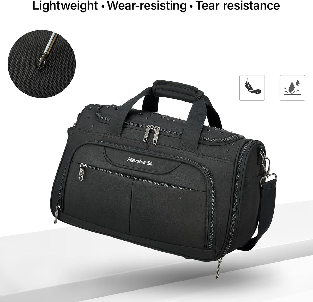 Small Underseat Carry On Luggage Bags for Travel with 10 Pockets. | Airline Approved Foldable Personal Bag w/ Luggage Sleeve; Tote Duffle & Bento Bag, Flight Attendant Weekender for Men & Women