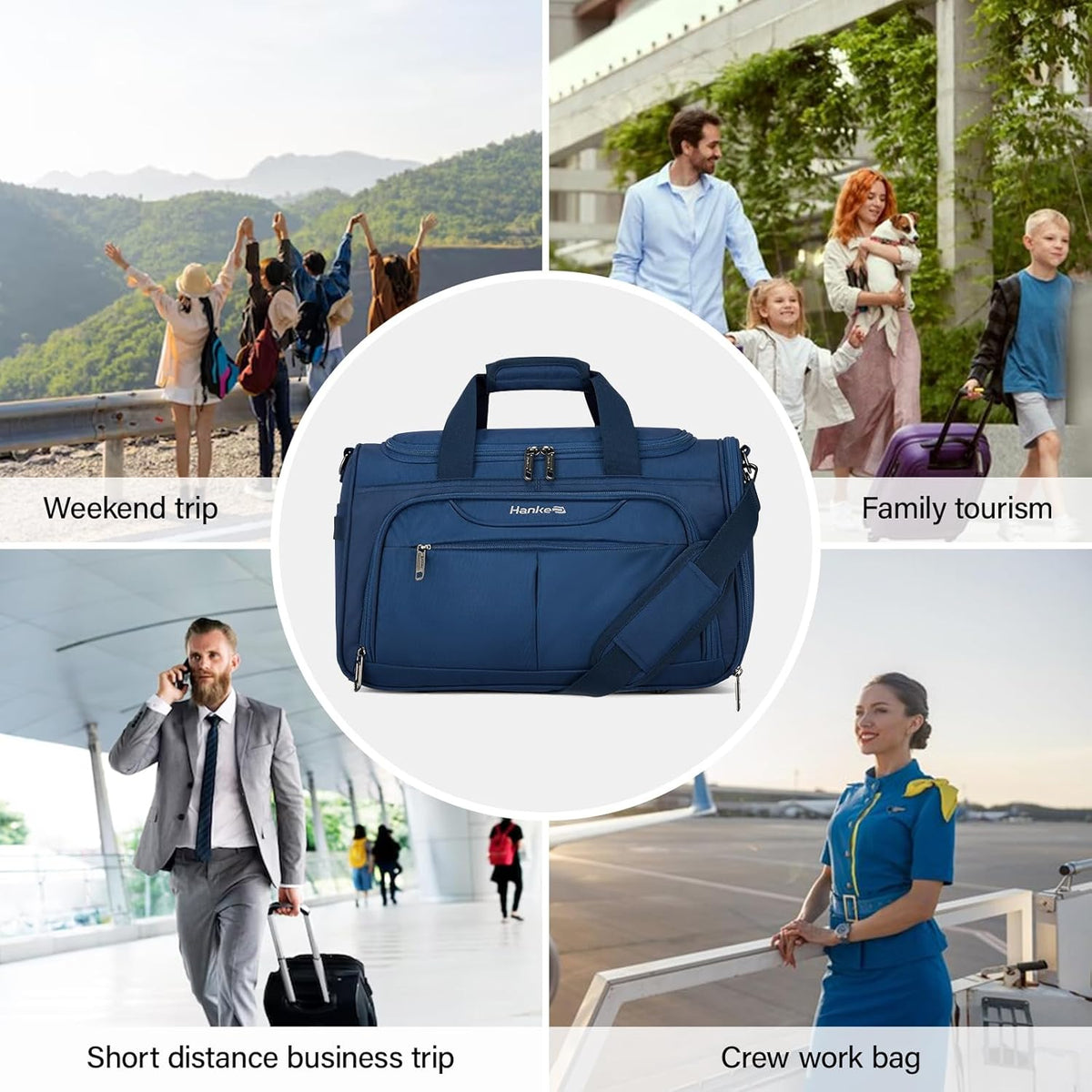 Small Underseat Carry On Luggage Bags for Travel with 10 Pockets. | Airline Approved Foldable Personal Bag w/ Luggage Sleeve; Tote Duffle & Bento Bag, Flight Attendant Weekender for Men & Women