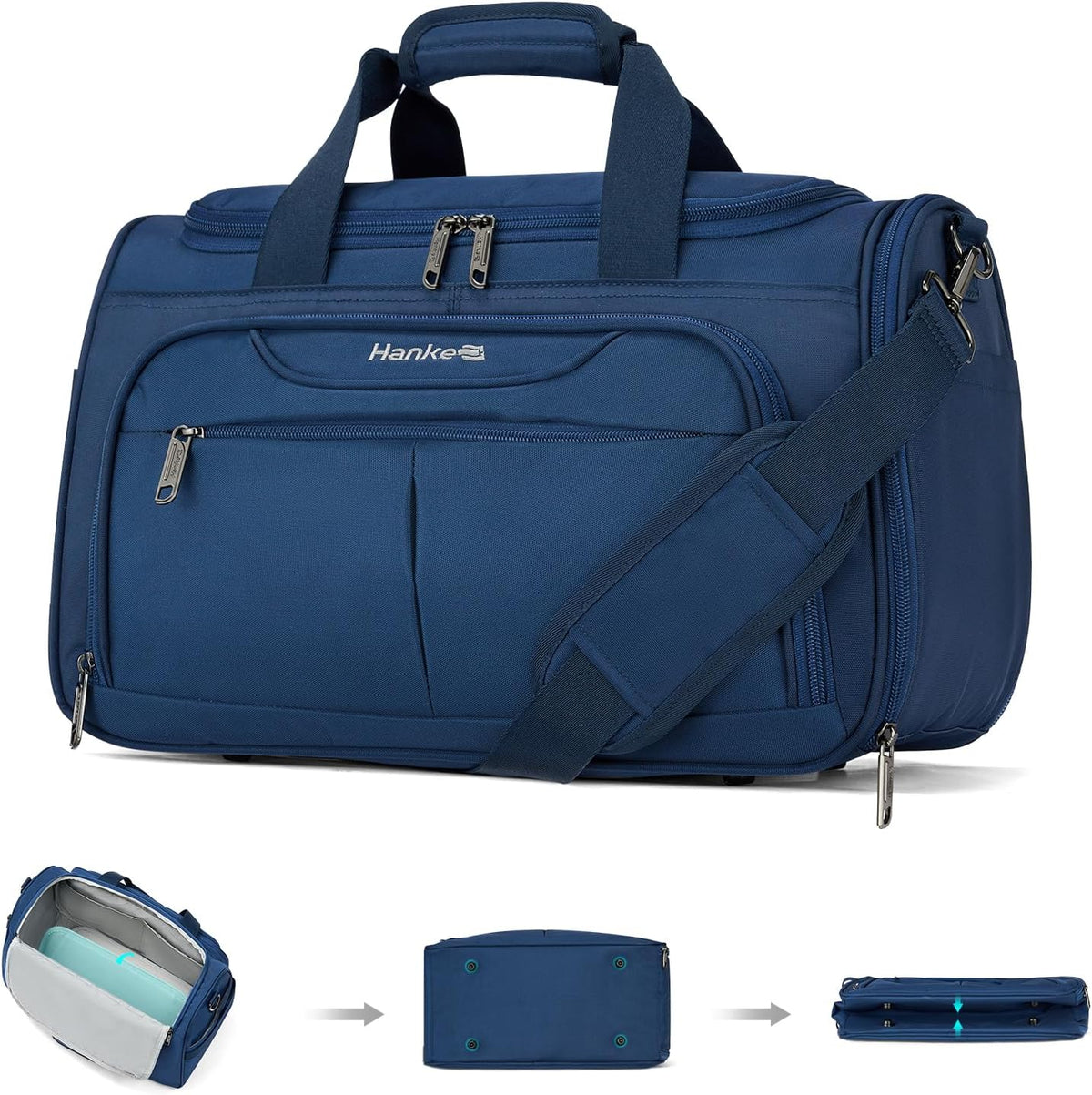 Small Underseat Carry On Luggage Bags for Travel with 10 Pockets. | Airline Approved Foldable Personal Bag w/ Luggage Sleeve; Tote Duffle & Bento Bag, Flight Attendant Weekender for Men & Women