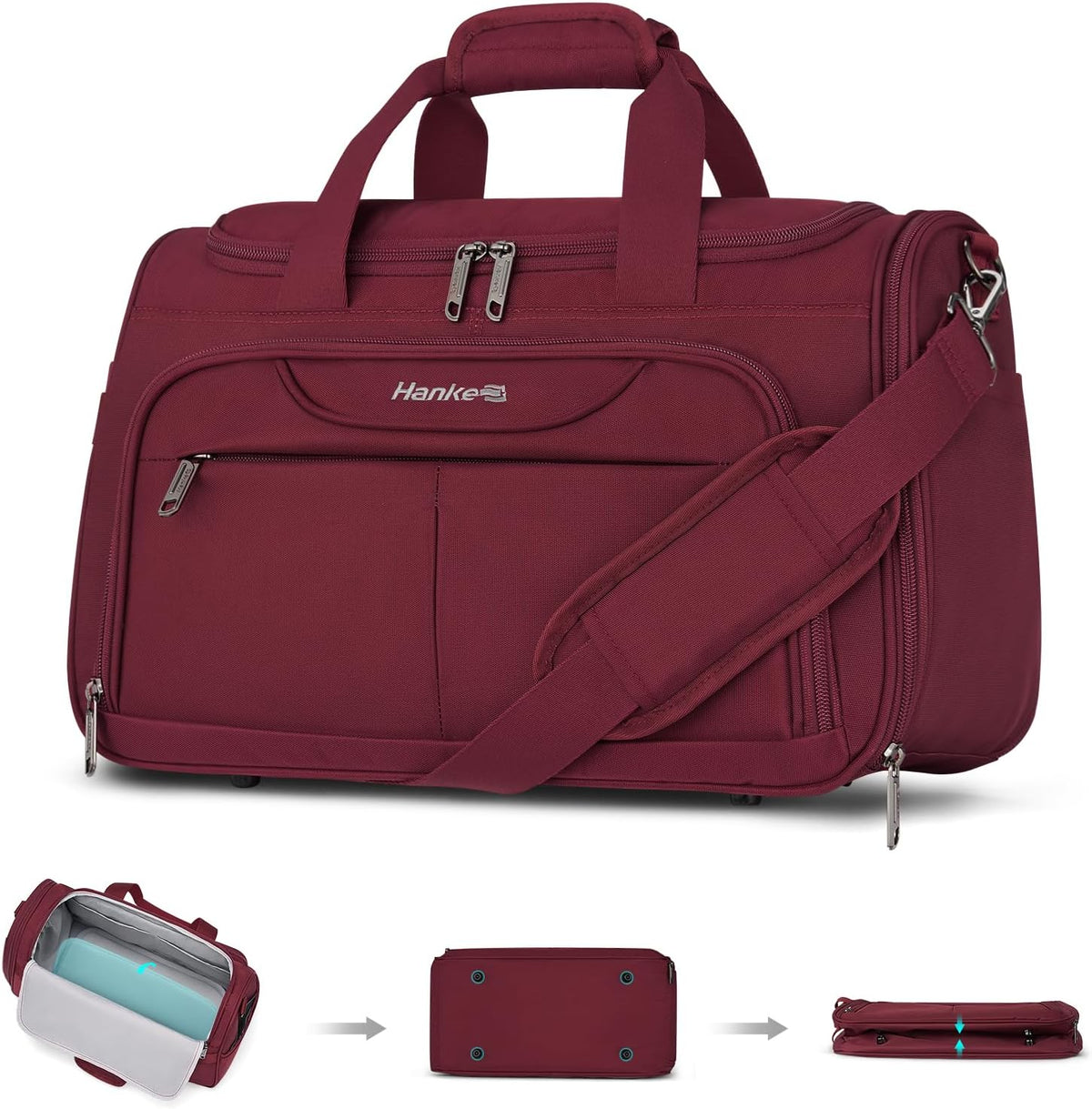 Small Underseat Carry On Luggage Bags for Travel with 10 Pockets. | Airline Approved Foldable Personal Bag w/ Luggage Sleeve; Tote Duffle & Bento Bag, Flight Attendant Weekender for Men & Women