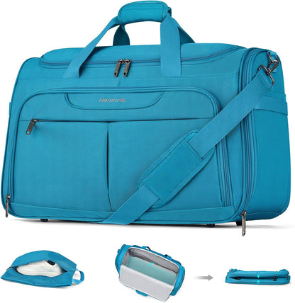 Small Underseat Carry On Luggage Bags for Travel with 10 Pockets. | Airline Approved Foldable Personal Bag w/ Luggage Sleeve; Tote Duffle & Bento Bag, Flight Attendant Weekender for Men & Women