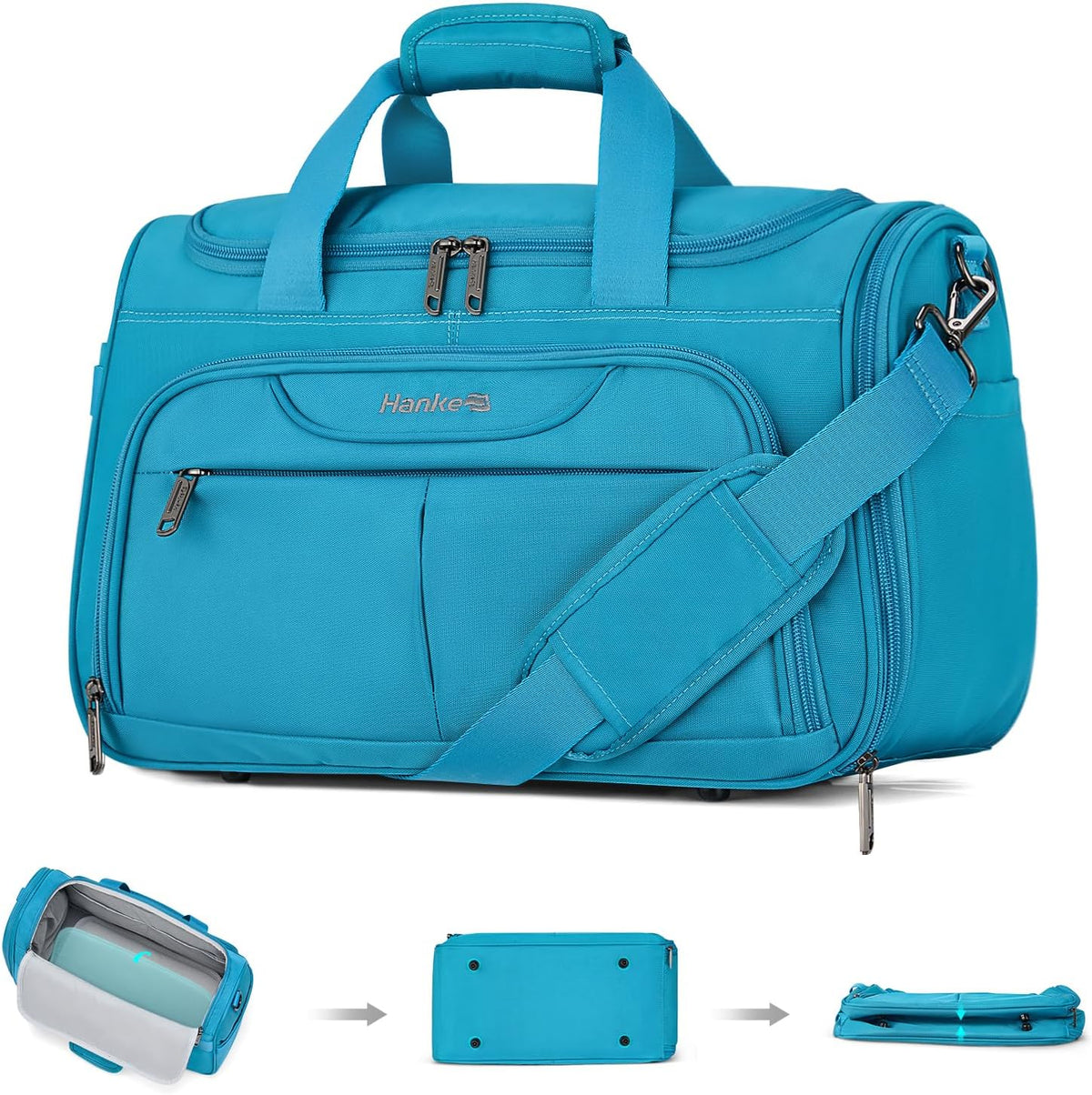Small Underseat Carry On Luggage Bags for Travel with 10 Pockets. | Airline Approved Foldable Personal Bag w/ Luggage Sleeve; Tote Duffle & Bento Bag, Flight Attendant Weekender for Men & Women