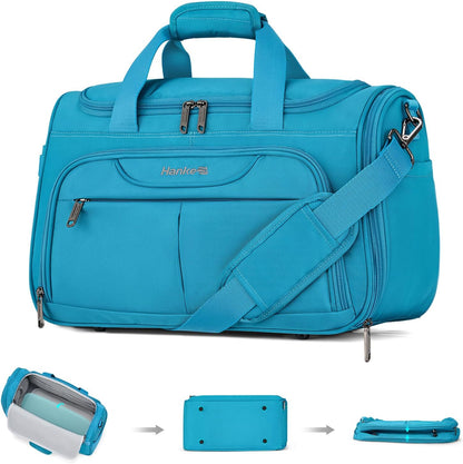Small Underseat Carry On Luggage Bags for Travel with 10 Pockets. | Airline Approved Foldable Personal Bag w/ Luggage Sleeve; Tote Duffle & Bento Bag, Flight Attendant Weekender for Men & Women