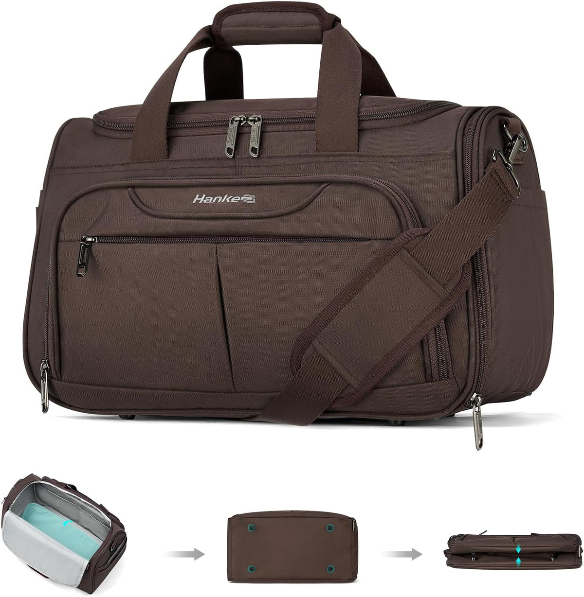 Small Underseat Carry On Luggage Bags for Travel with 10 Pockets. | Airline Approved Foldable Personal Bag w/ Luggage Sleeve; Tote Duffle & Bento Bag, Flight Attendant Weekender for Men & Women
