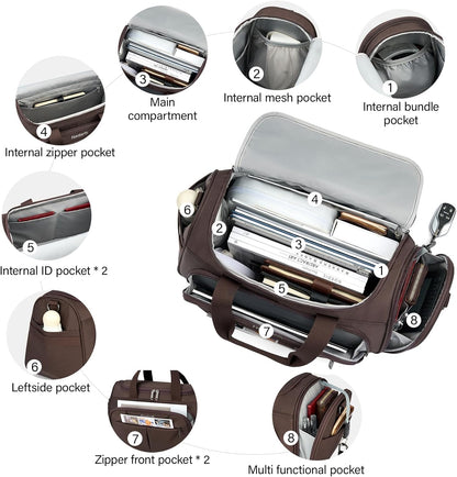Small Underseat Carry On Luggage Bags for Travel with 10 Pockets. | Airline Approved Foldable Personal Bag w/ Luggage Sleeve; Tote Duffle & Bento Bag, Flight Attendant Weekender for Men & Women