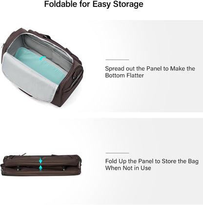 Small Underseat Carry On Luggage Bags for Travel with 10 Pockets. | Airline Approved Foldable Personal Bag w/ Luggage Sleeve; Tote Duffle & Bento Bag, Flight Attendant Weekender for Men & Women