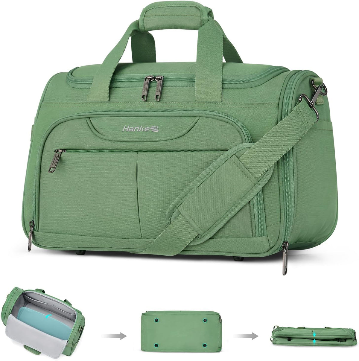 Small Underseat Carry On Luggage Bags for Travel with 10 Pockets. | Airline Approved Foldable Personal Bag w/ Luggage Sleeve; Tote Duffle & Bento Bag, Flight Attendant Weekender for Men & Women