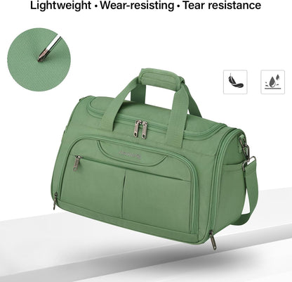 Small Underseat Carry On Luggage Bags for Travel with 10 Pockets. | Airline Approved Foldable Personal Bag w/ Luggage Sleeve; Tote Duffle & Bento Bag, Flight Attendant Weekender for Men & Women