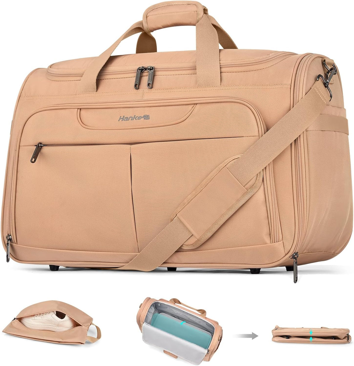 Small Underseat Carry On Luggage Bags for Travel with 10 Pockets. | Airline Approved Foldable Personal Bag w/ Luggage Sleeve; Tote Duffle & Bento Bag, Flight Attendant Weekender for Men & Women