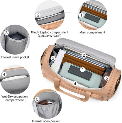 Small Underseat Carry On Luggage Bags for Travel with 10 Pockets. | Airline Approved Foldable Personal Bag w/ Luggage Sleeve; Tote Duffle & Bento Bag, Flight Attendant Weekender for Men & Women