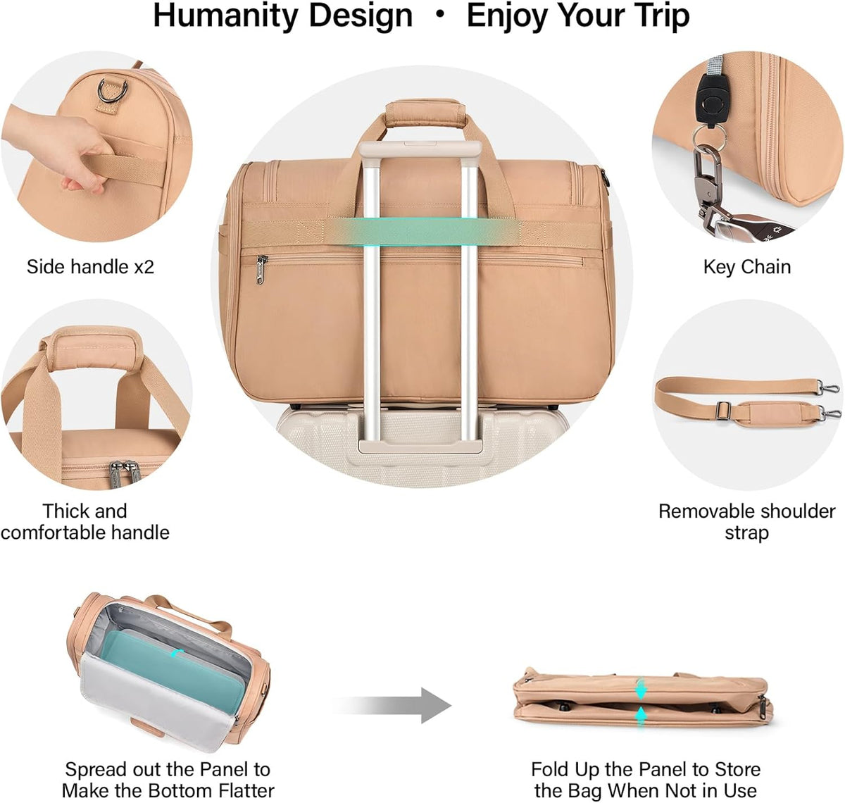 Small Underseat Carry On Luggage Bags for Travel with 10 Pockets. | Airline Approved Foldable Personal Bag w/ Luggage Sleeve; Tote Duffle & Bento Bag, Flight Attendant Weekender for Men & Women