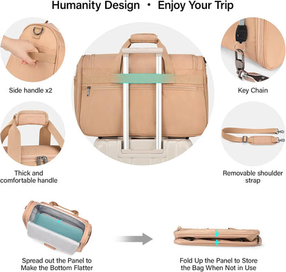 Small Underseat Carry On Luggage Bags for Travel with 10 Pockets. | Airline Approved Foldable Personal Bag w/ Luggage Sleeve; Tote Duffle & Bento Bag, Flight Attendant Weekender for Men & Women
