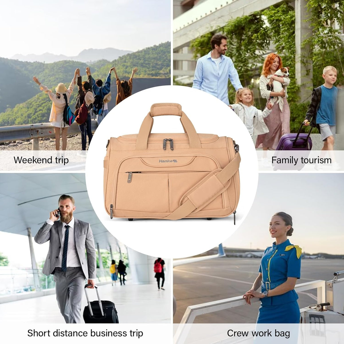 Small Underseat Carry On Luggage Bags for Travel with 10 Pockets. | Airline Approved Foldable Personal Bag w/ Luggage Sleeve; Tote Duffle & Bento Bag, Flight Attendant Weekender for Men & Women