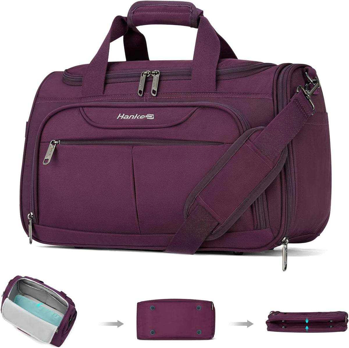 Small Underseat Carry On Luggage Bags for Travel with 10 Pockets. | Airline Approved Foldable Personal Bag w/ Luggage Sleeve; Tote Duffle & Bento Bag, Flight Attendant Weekender for Men & Women