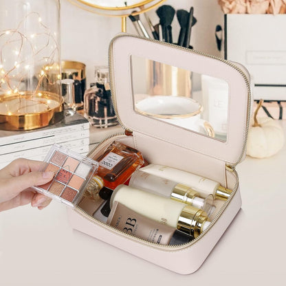 Travel Makeup Set, Black, L+M+SLIM | Waterproof, Transparent Cosmetic Bag, Toiletry Bag, Makeup Brush Case with Zipper, Car Essentials for Women
