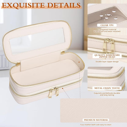 Travel Makeup Set, Black, L+M+SLIM | Waterproof, Transparent Cosmetic Bag, Toiletry Bag, Makeup Brush Case with Zipper, Car Essentials for Women