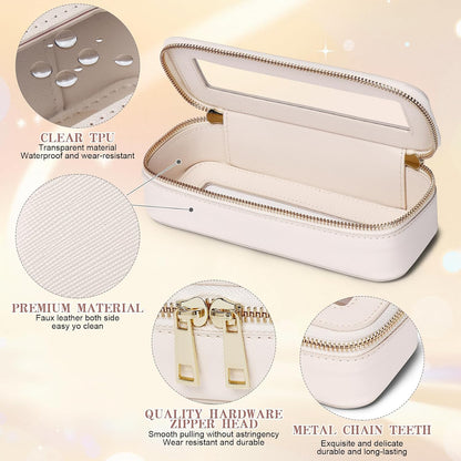 Travel Makeup Set, Black, L+M+SLIM | Waterproof, Transparent Cosmetic Bag, Toiletry Bag, Makeup Brush Case with Zipper, Car Essentials for Women