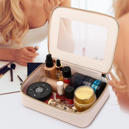Travel Makeup Set, Black, L+M+SLIM | Waterproof, Transparent Cosmetic Bag, Toiletry Bag, Makeup Brush Case with Zipper, Car Essentials for Women