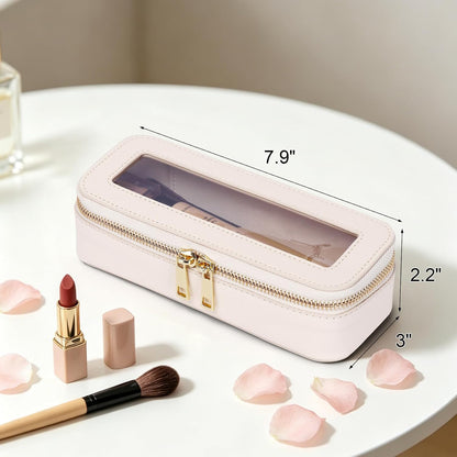 Travel Makeup Set, Black, L+M+SLIM | Waterproof, Transparent Cosmetic Bag, Toiletry Bag, Makeup Brush Case with Zipper, Car Essentials for Women