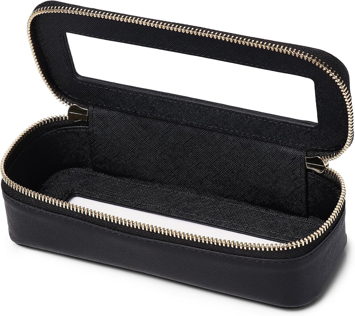 Travel Makeup Set, Black, L+M+SLIM | Waterproof, Transparent Cosmetic Bag, Toiletry Bag, Makeup Brush Case with Zipper, Car Essentials for Women