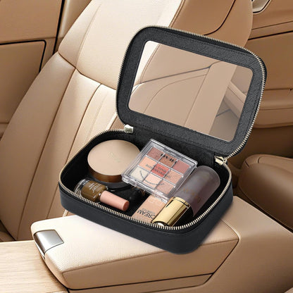 Travel Makeup Set, Black, L+M+SLIM | Waterproof, Transparent Cosmetic Bag, Toiletry Bag, Makeup Brush Case with Zipper, Car Essentials for Women
