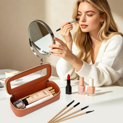 Travel Makeup Set, Black, L+M+SLIM | Waterproof, Transparent Cosmetic Bag, Toiletry Bag, Makeup Brush Case with Zipper, Car Essentials for Women