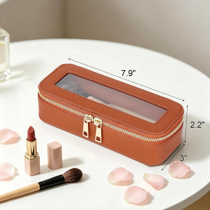 Travel Makeup Set, Black, L+M+SLIM | Waterproof, Transparent Cosmetic Bag, Toiletry Bag, Makeup Brush Case with Zipper, Car Essentials for Women