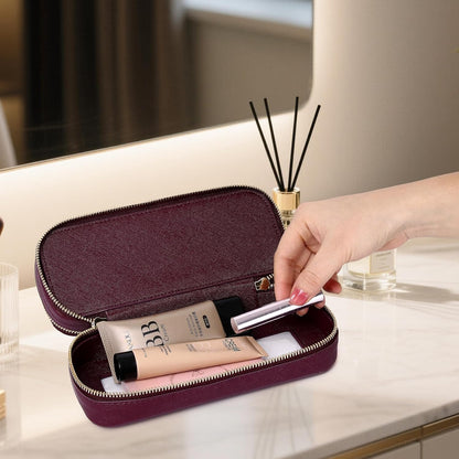 Travel Makeup Set, Black, L+M+SLIM | Waterproof, Transparent Cosmetic Bag, Toiletry Bag, Makeup Brush Case with Zipper, Car Essentials for Women