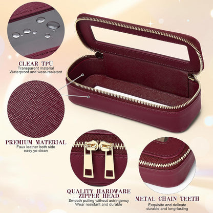 Travel Makeup Set, Black, L+M+SLIM | Waterproof, Transparent Cosmetic Bag, Toiletry Bag, Makeup Brush Case with Zipper, Car Essentials for Women