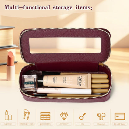 Travel Makeup Set, Black, L+M+SLIM | Waterproof, Transparent Cosmetic Bag, Toiletry Bag, Makeup Brush Case with Zipper, Car Essentials for Women