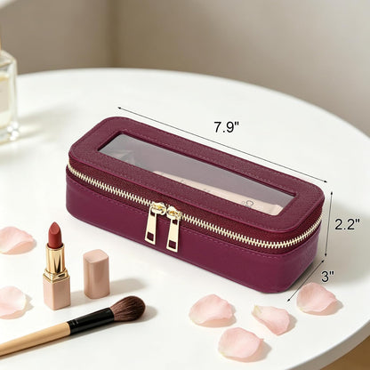 Travel Makeup Set, Black, L+M+SLIM | Waterproof, Transparent Cosmetic Bag, Toiletry Bag, Makeup Brush Case with Zipper, Car Essentials for Women
